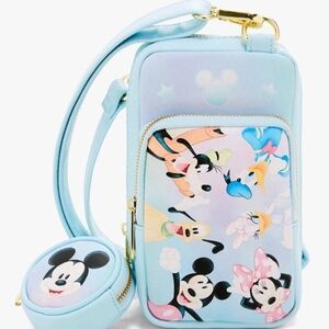 Disney  Loungefly  Crossbody Bag with Mickey & Friends And Coin Purse